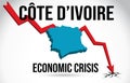 CÃÂ´te dÃ¢â¬â¢Ivoire Map Financial Crisis Economic Collapse Market Crash Global Meltdown Vector